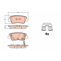 Brake Pad Set TRW GDB2173 OE Ref 58101E4A10