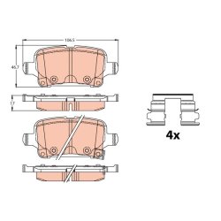 Brake Pad Set TRW GDB2180 OE Ref 39021615