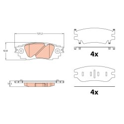 Brake Pad Set TRW GDB2183 OE Ref NS554