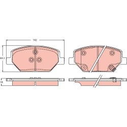 Brake Pad Set TRW GDB2185 OE Ref 84120877