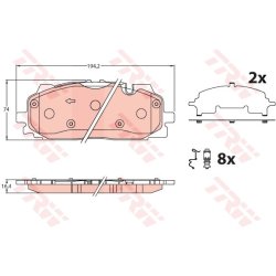 Brake Pad Set TRW GDB2190 OE Ref 8W0 698 151 N