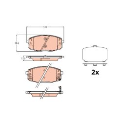 Brake Pad Set TRW GDB2192 OE Ref 58101-M0A00