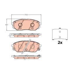 Brake Pad Set TRW GDB2195 OE Ref 58101-C5A00