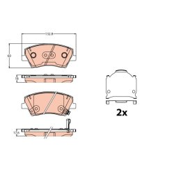 Brake Pad Set TRW GDB2203 OE Ref 58302-G2A40