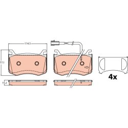 Jeu de plaquettes de frein TRW GDB2205 pour ALFA ROMEO GIULIA OE 77367676