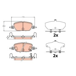 Jeu de plaquettes de frein TRW GDB2217 pour HONDA CR-V OE 43022-TLA-A00