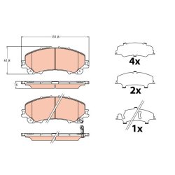 Brake Pad Set TRW GDB2222 OE Ref D1060-3WU0A
