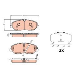 Brake Pad Set TRW GDB2227 OE Ref 58101-59A00