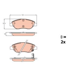 Brake Pad Set TRW GDB2228 OE Ref 77367923