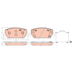 Brake Pad Set TRW GDB2251 OE Ref 58101D4A80