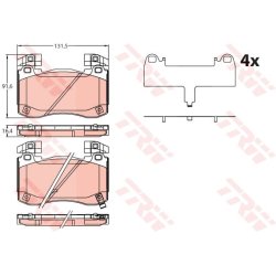 Brake Pad Set TRW GDB2254 OE Ref 58101-J5A55