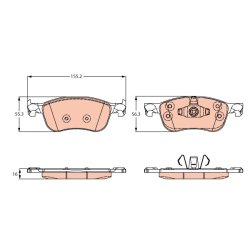 Brake Pad Set TRW GDB2261 OE Ref KTH1-BC2K021-AB