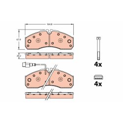 Jeu de plaquettes de frein TRW GDB2302 OE 74851-20221