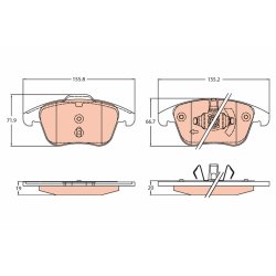 Brake Pad Set TRW GDB2307 OE Ref 2110592