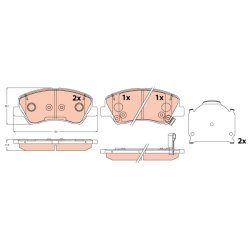 Brake Pad Set TRW GDB2310 OE Ref 583023MA30
