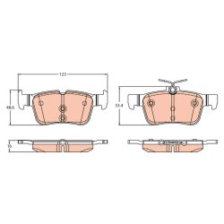 Brake Pad Set TRW GDB2313 OE Ref 2110582