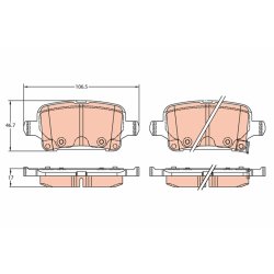 Brake Pad Set TRW GDB2317 OE Ref 39021615