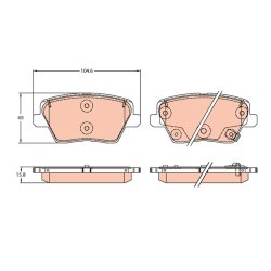 Brake Pad Set TRW GDB2319 OE Ref 58302G4A30