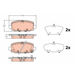 Brake Pad Set TRW GDB2321 OE Ref 68353597AA