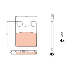 Jeu de plaquettes de frein TRW GDB2322 pour ALFA ROMEO GIULIA, STELVIO OE 77367680