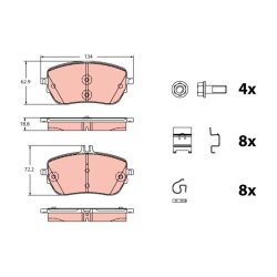 Brake Pad Set TRW GDB2330 OE Ref 000 420 69 02