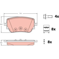 Jeu de plaquettes de frein TRW GDB2331 pour MERCEDES OE A0004207600