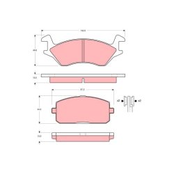 Brake Pad Set TRW GDB234 OE Ref 04491-10042
