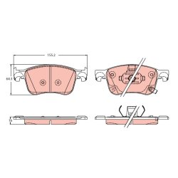 Jeu de plaquettes de frein TRW GDB2342 pour FORD FOCUS, KUGA, PUMA OE 2209149