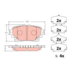 Brake Pad Set TRW GDB2343 OE Ref 0446533490