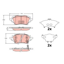 Brake Pad Set TRW GDB2344 OE Ref 0446602400