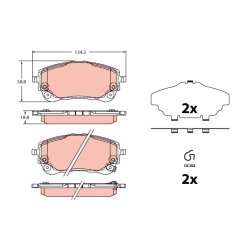 Brake Pad Set TRW GDB2349 OE Ref 0446502470