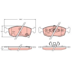 Brake Pad Set TRW GDB2350 OE Ref 77368831