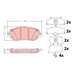 Brake Pad Set TRW GDB2354 OE Ref 0446576010