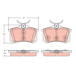 Jeu de plaquettes de frein TRW GDB2357 pour MG OE 10347032