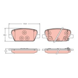 Brake Pad Set TRW GDB2359 OE Ref 58302S1A50