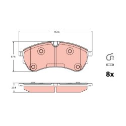 Brake Pad Set TRW GDB2362 OE Ref 2N0698151