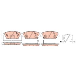 Brake Pad Set TRW GDB2371 OE Ref 48130350B0