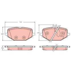 Jeu de plaquettes de frein TRW GDB2372 pour MERCEDES CLASSE G, GLE, GLS OE 0004203805