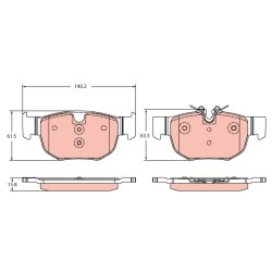 Jeu de plaquettes de frein TRW GDB2374 pour JAGUAR, LAND ROVER OE T4A33131