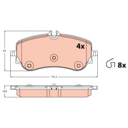Brake Pad Set TRW GDB2379 OE Ref 2H6698451