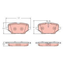 Brake Pad Set TRW GDB2381 OE Ref 0004204202