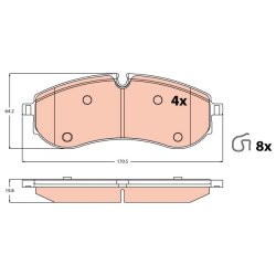 Brake Pad Set TRW GDB2382 OE Ref 2N0698451
