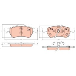 Jeu de plaquettes de frein TRW GDB2383 pour MG OE 10197211