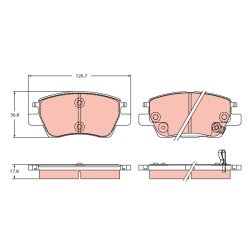 Brake Pad Set TRW GDB2387 OE Ref 23286272