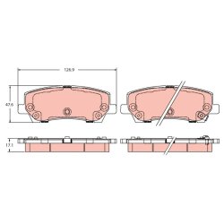 Brake Pad Set TRW GDB2388 OE Ref 1936688