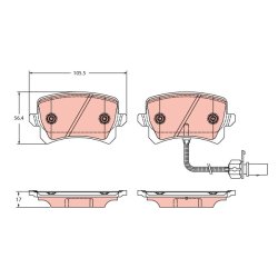 Brake Pad Set TRW GDB2389 OE Ref 8U0698451D