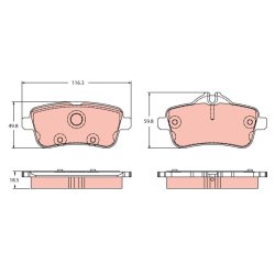Brake Pad Set TRW GDB2391 OE Ref 0074208620