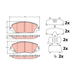 Brake Pad Set TRW GDB2394 OE Ref 0446512670