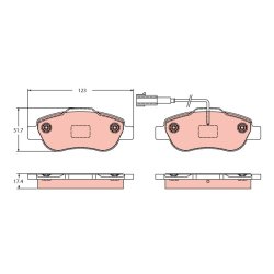 Brake Pad Set TRW GDB2405 OE Ref 77365817