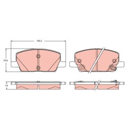 Brake Pad Set TRW GDB2407 OE Ref 1684934480